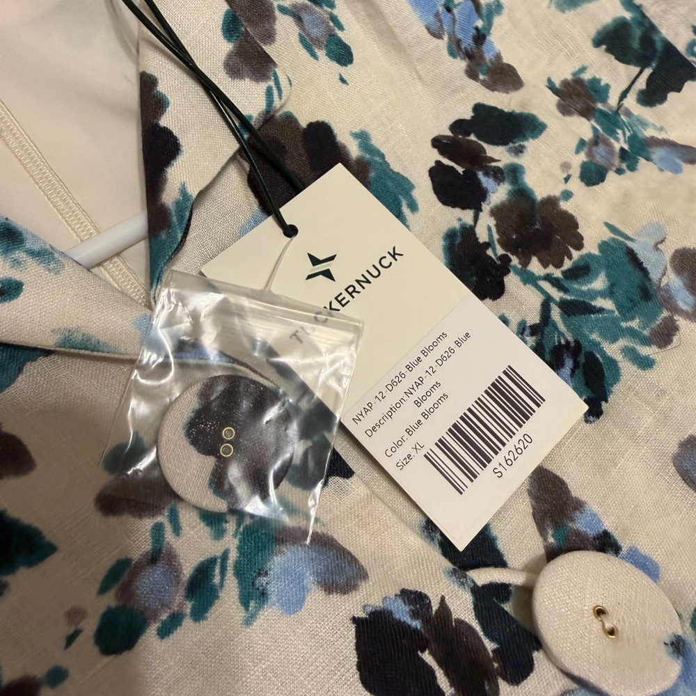 Tuckernuck White Maxi Dress with Teal & Black Floral Print - Picture 13 of 14